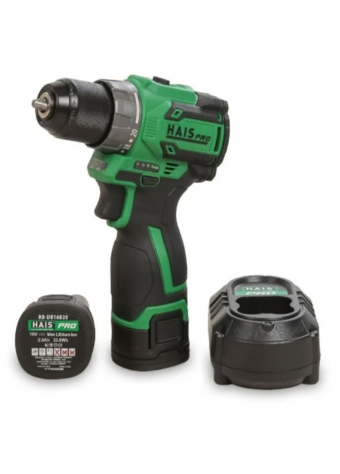 HAISPRO Profesyonel Vidalama Matkap 16 V 2.0 Ah Çift Akülü